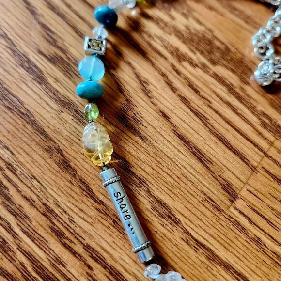 BRIGHTON "American Hero" Silver, Gold, Semi Precious Beaded Necklace BOHEMIAN! - Picture 5 of 13